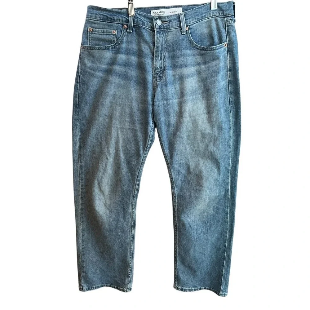 Levi's Signature S61 Relaxed Straight Denim Blue Jeans Men's 30 x‎ 30 (31X30)